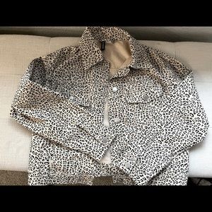 H&M Leopard Jean Jacket, Size M, Worn Once